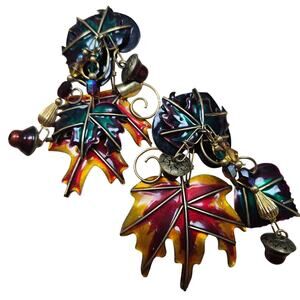 NEW1993 Lunch at the Ritz  on Menu Card Clip-On Statement Earrings